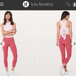 Lululemon Wunder Under Hi-Rise 7/8 Tight 25" Sz 10 Vintage Rose 1002